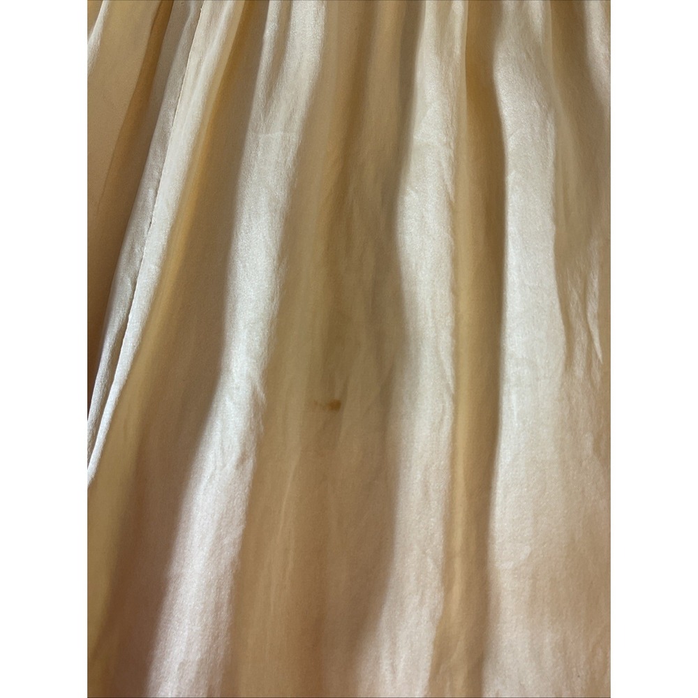 VTG Victorias Secret Yellow Silk Pajama Set MD sleeveless embroidered / pants - Picture 9 of 14